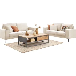 Hot 2,5 zitsbank Barrio ecru 2x80 basic comfort 2-Zitsbank