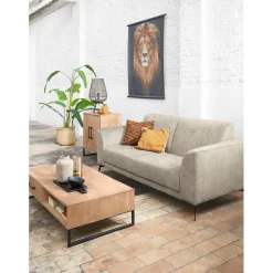 Clearance 3 zitsbank Provesano HR reflex zitting beige 3-Zitsbank