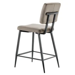 Sale Barkruk Gento microvezel beige Barkruk|Eetkamerstoel