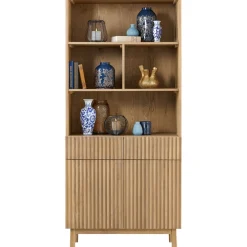 Discount Boekenkast Arrosto eikenhout 203x90x45 cm light roast Woonseries|Opbergkast