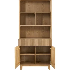 Discount Boekenkast Arrosto eikenhout 203x90x45 cm light roast Woonseries|Opbergkast