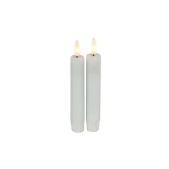 Outlet Dinerkaars Benevento Led small wit rond set van 2 Kaarsen