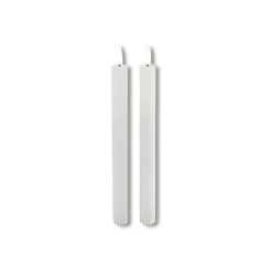 Online Dinerkaars Benevento Led large wit rond set van 2 Kaarsen