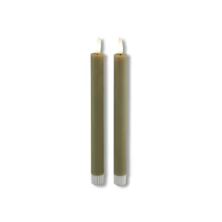 Online Dinerkaars Benevento Led large beige rond set van 2 Kaarsen