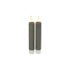 Dinerkaars Benevento Led small grijs rond set van 2 Kaarsen