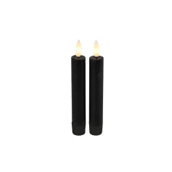 Dinerkaars Benevento Led small zwart rond set van 2 Kaarsen