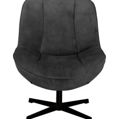 Discount Draaifauteuil Fortenza velvet antraciet Draaifauteuil|Standaard Fauteuil