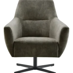 Sale Draaifauteuil Gudo velvet donkergroen Draaifauteuil|Standaard Fauteuil
