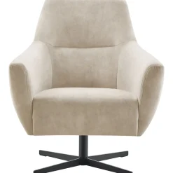 New Draaifauteuil Gudo velvet lichtgrijs Draaifauteuil|Standaard Fauteuil