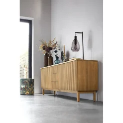 Online Dressoir Arrosto eikenhout 76x225x45 cm light roast Woonseries|Dressoir