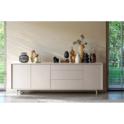 Hot Dressoir Famosa 76x228x45 cm grijs Woonseries|Dressoir
