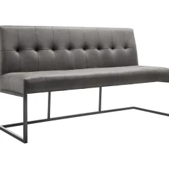 Eetkamerbank Oro 170 cm microleder donkergrijs Eetbank