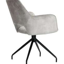 Clearance Eetkamerstoel Buco draaibaar velvet lichtgrijs Armstoel|Eetkamerstoel