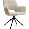 Hot Eetkamerstoel Buco draaibaar velvet beige Armstoel|Eetkamerstoel