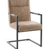 Clearance Eetkamerstoel Dantero microvezel taupe Armstoel|Eetkamerstoel