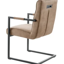Clearance Eetkamerstoel Dantero microvezel taupe Armstoel|Eetkamerstoel