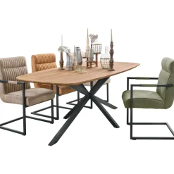 Clearance Eetkamerstoel Dantero microvezel taupe Armstoel|Eetkamerstoel