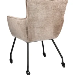 Hot Eetkamerstoel Novile beige met wiel Armstoel|Eetkamerstoel