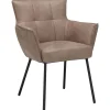 New Eetkamerstoel Novile microleder taupe Armstoel|Eetkamerstoel
