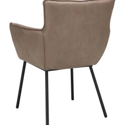 New Eetkamerstoel Novile microleder taupe Armstoel|Eetkamerstoel