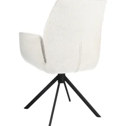 Discount Eetkamerstoel Ombrone draaibaar chenille lichtgrijs Armstoel|Eetkamerstoel