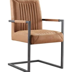 Outlet Eetkamerstoel Parantino cognac Armstoel|Eetkamerstoel