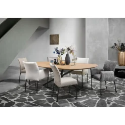 Best Eetkamerstoel Vitale microvezel taupe Eetkamerstoel