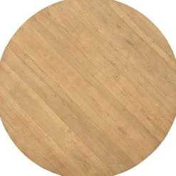 Eettafel Aska teak 130 cm rond naturel brushed Woonseries|Eettafel