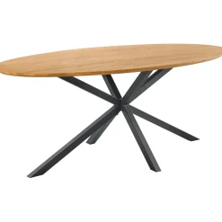 Clearance Eettafel Aska teak 200x100 cm ovaal naturel brushed Woonseries|Eettafel