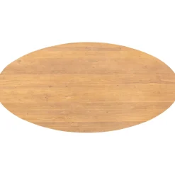 Clearance Eettafel Aska teak 200x100 cm ovaal naturel brushed Woonseries|Eettafel