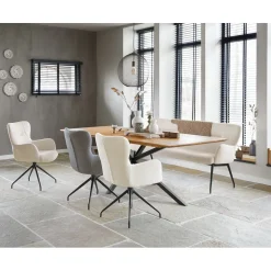 Outlet Eettafel Aska teak 240x100 cm rechthoekig naturel brushed Woonseries|Eettafel
