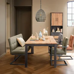 Outlet Eettafel Mesola mangohout 180x95 cm rechthoekig natural Woonseries|Eettafel
