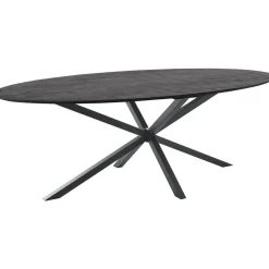 Outlet Eettafel Piastra 230x115 cm ovaal zwart Woonseries|Eettafel