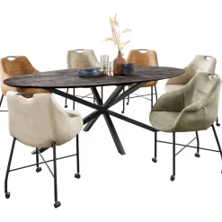 Outlet Eettafel Piastra 230x115 cm ovaal zwart Woonseries|Eettafel