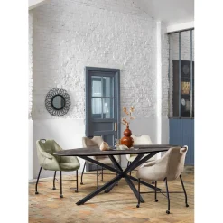 Outlet Eettafel Piastra 230x115 cm ovaal zwart Woonseries|Eettafel
