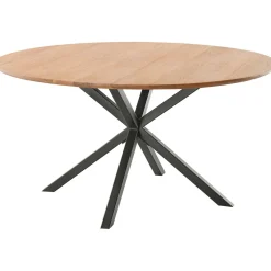 Eettafel Romaro teakhout 150 cm rond mix rough Woonseries|Eettafel