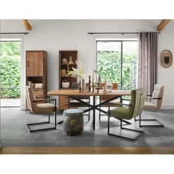 Outlet Eettafel Romaro teakhout 260x110 cm Deens ovaal mix rough Woonseries|Eettafel