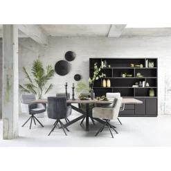New Eettafel Tavolo eikenhout 280x110 cm rechthoekig grijs Woonseries|Eettafel