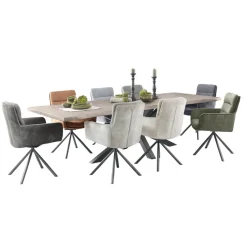 New Eettafel Tavolo eikenhout 280x110 cm rechthoekig grijs Woonseries|Eettafel