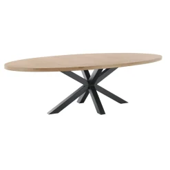 New Eettafel Tavolo eikenhout 260x125 cm ovaal naturel grijs Woonseries|Eettafel