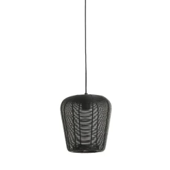 Outlet Hanglamp Barzio mat zwart rond 23cm 1-lichts Hanglamp