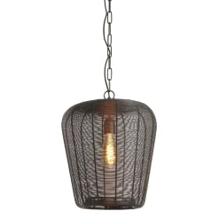 Outlet Hanglamp Barzio mat zwart rond 31cm 1-lichts Hanglamp