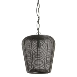 Outlet Hanglamp Barzio mat zwart rond 31cm 1-lichts Hanglamp