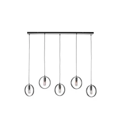 Online Hanglamp Girare zwart metaal 5-lichts Hanglamp