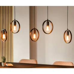 Online Hanglamp Girare zwart metaal 5-lichts Hanglamp