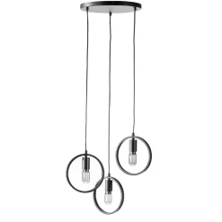 Hot Hanglamp Girare zwart metaal 3-lichts Hanglamp