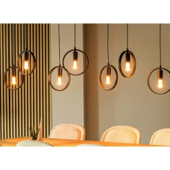 Hot Hanglamp Girare zwart metaal 7-lichts Hanglamp