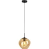 Best Hanglamp Macato zwart amber glas 1-lichts Hanglamp