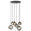 Hot Hanglamp Macato zwart smoke glas 6-lichts Hanglamp