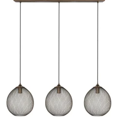 Outlet Hanglamp Maroggia bruin koper 3-lichts Hanglamp